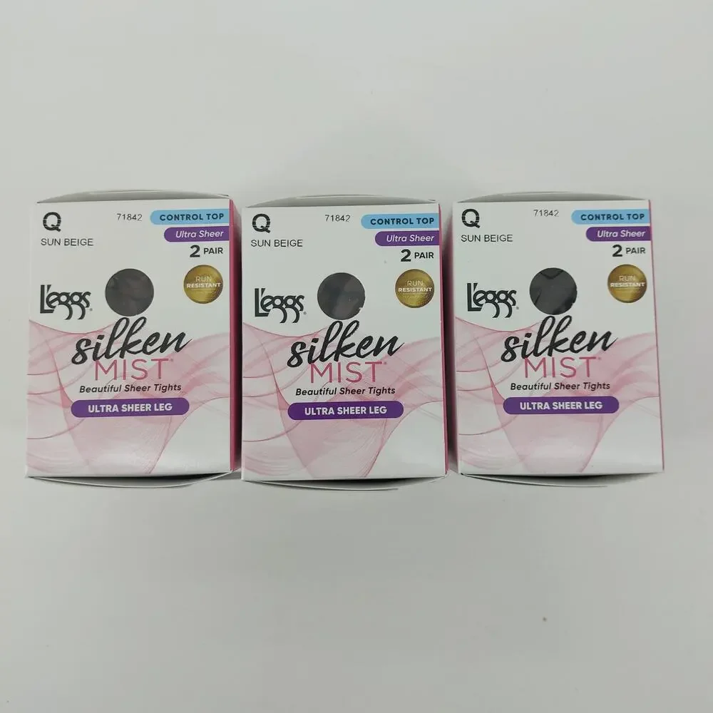 Leggs Sun Beige Q Silken Mist Ultra Sheer Leg Control Run Resistant